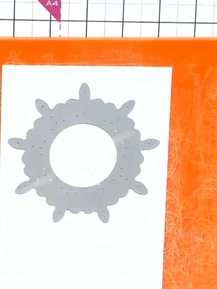 Step 1: Place the Timeless Stitch frame die onto your chosen cardstock and run it through your die-cutting machine to 
