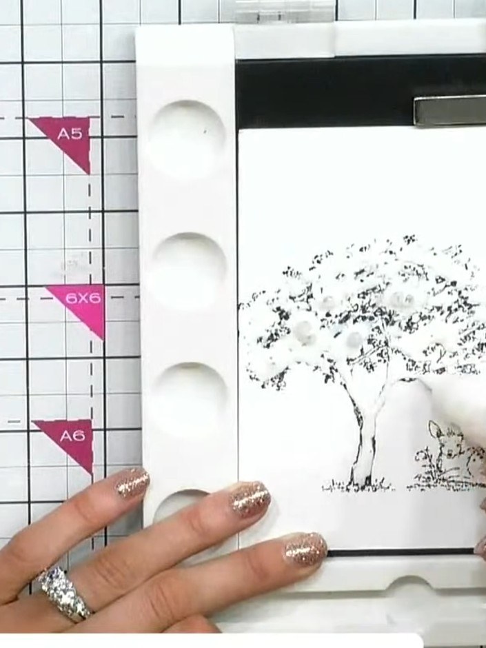 Step 5: Apply masking fluid to your stamped image using the applicator bottle. Work carefully to cover all the stamped