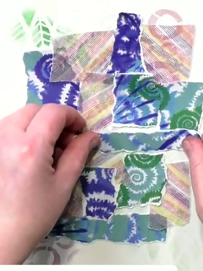 Step 7: Stamp the heart stamp onto coordinating paper or directly onto your journal page. Use the patterned papers fro