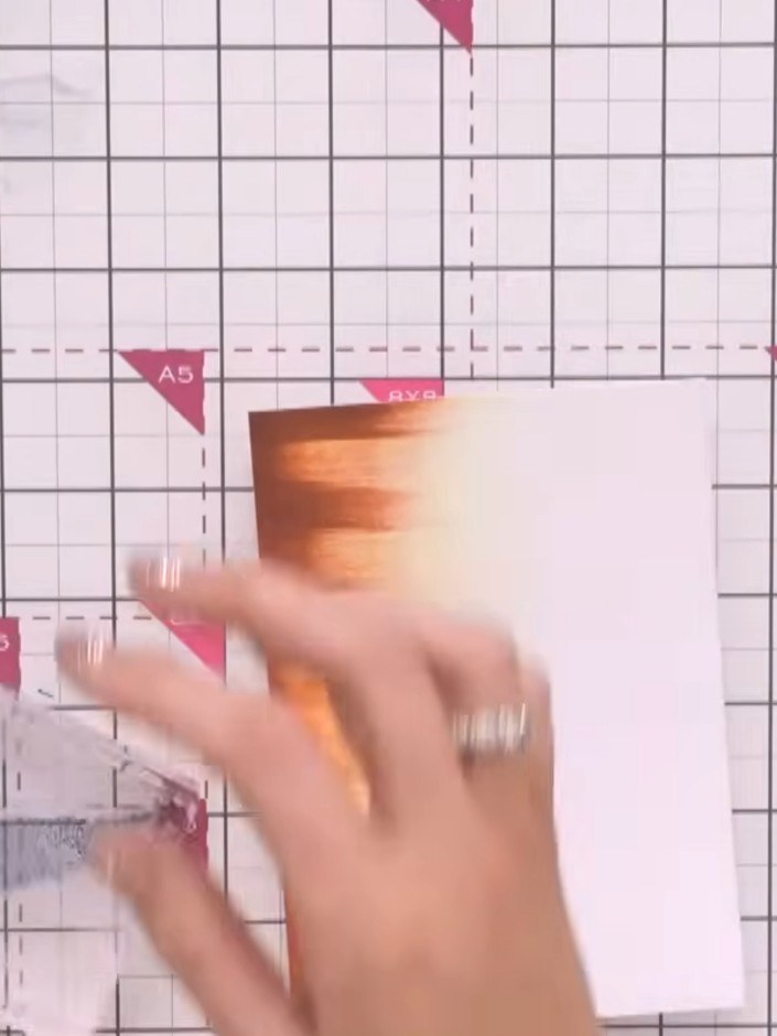 Step 3: Press your solid stamp into the coloured ink pad to pick up ink on its surface. Then press your detailed stamp