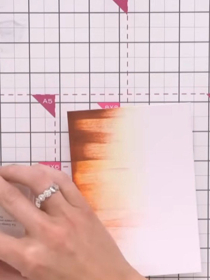 Step 4: Kiss the two stamps together by pressing the detailed stamp onto the solid stamp to transfer the ink pattern. 