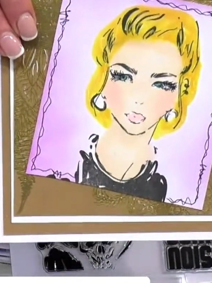 Tarjeta You Rock Girl con técnicas de mixed media (técnica mixta) - the finished project