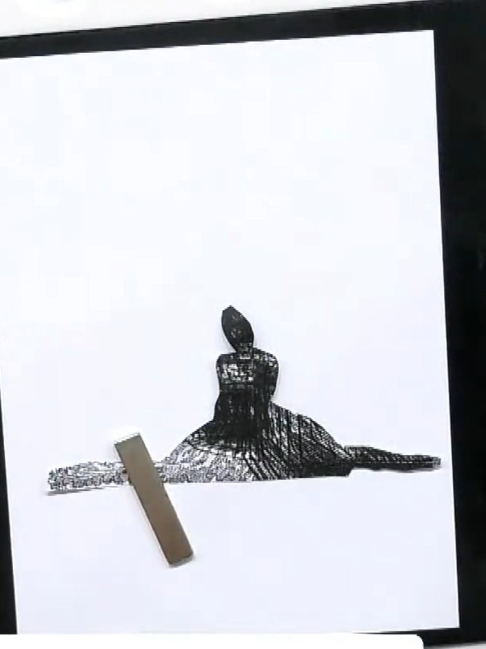 Step 1: Stamp the girl character from the Daydream stamp set onto copier paper using black ink to create a mask for la