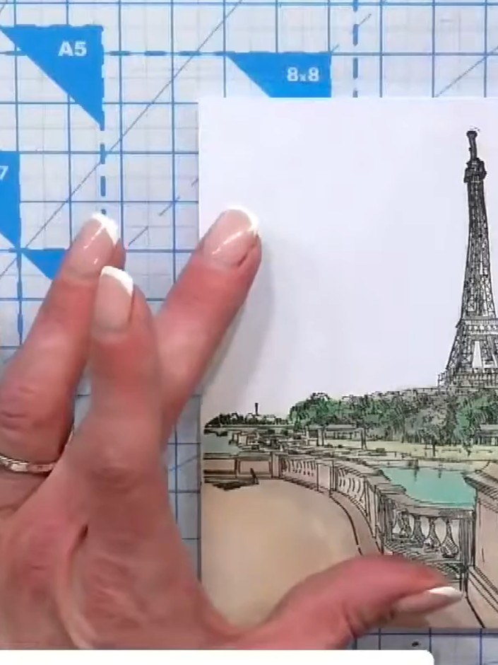 Step 2: Use a stippling brush in a dotting motion to apply the mixed colours over the stamped image. Build up the colo