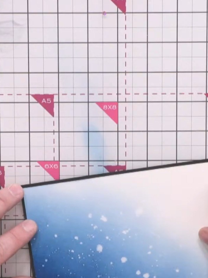 Step 8: Mount your ink-blended panel onto a black card base using a tape runner or glue. Ensure the panel is centred a
