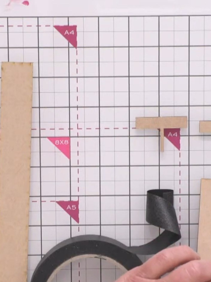 Step 1: Remove all the MDF pieces from the flat pack kit. The kit includes three long strips with holes, several small
