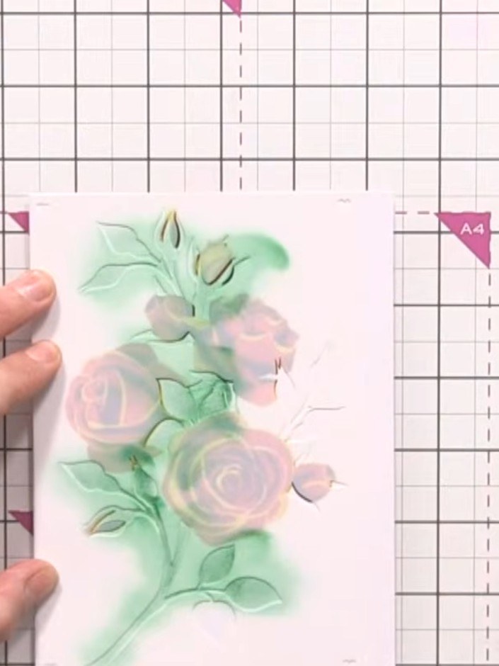 Step 7: Apply the fifth and final stencil layer over your design. Ink through with black ink, pressing firmly to creat