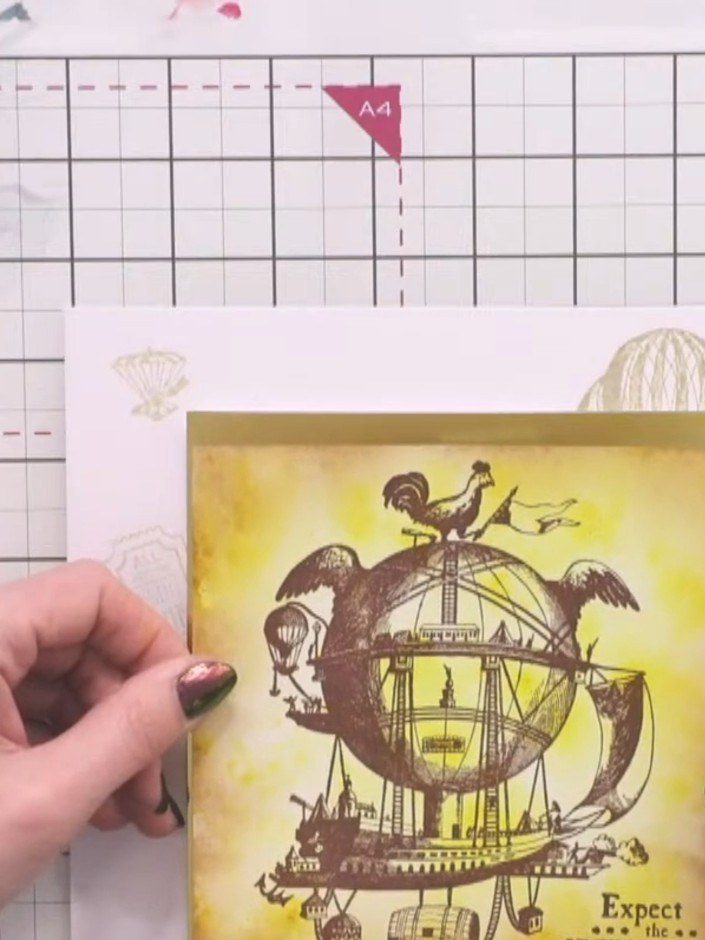 Steampunk Distress Ink Layered Background - the finished project