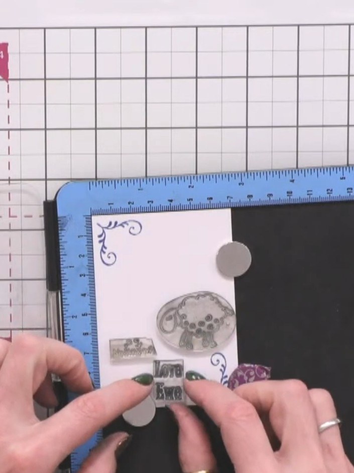 Step 8: Mount your finished sheep design onto a coordinating card base. Alternatively, you can use the design as a gif