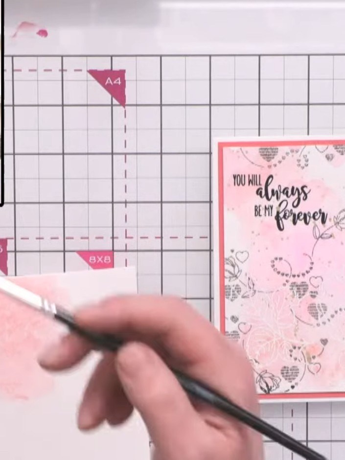 Step 1: Apply a soft watercolour wash to your card base using watercolour pans or ink pads. Dab the colour onto your c