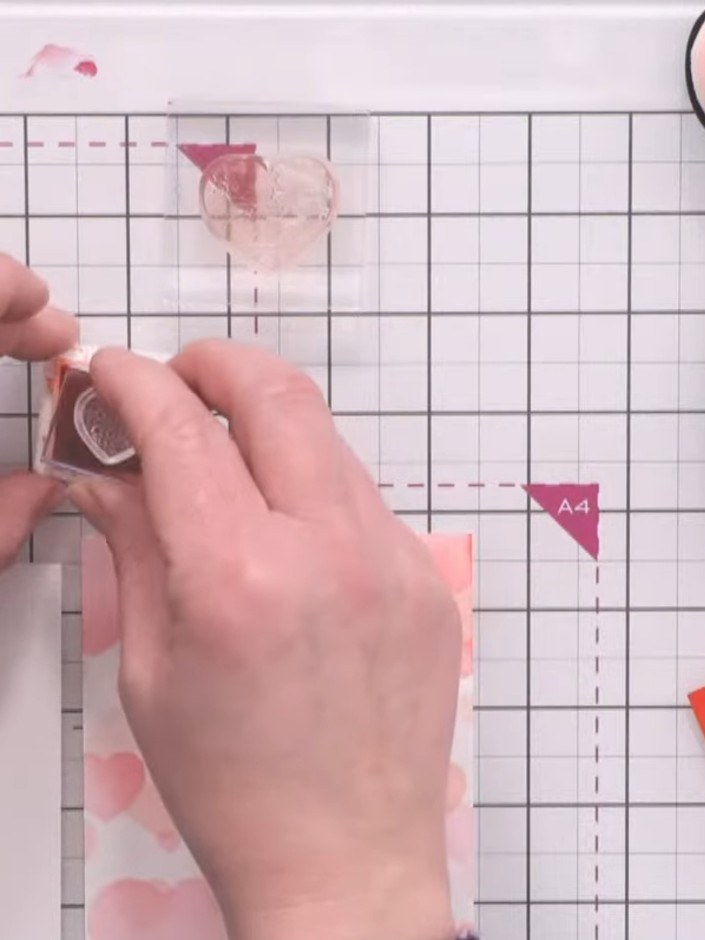 Step 5: Layer your finished stencilled background onto a card base using foam adhesive to create dimension.