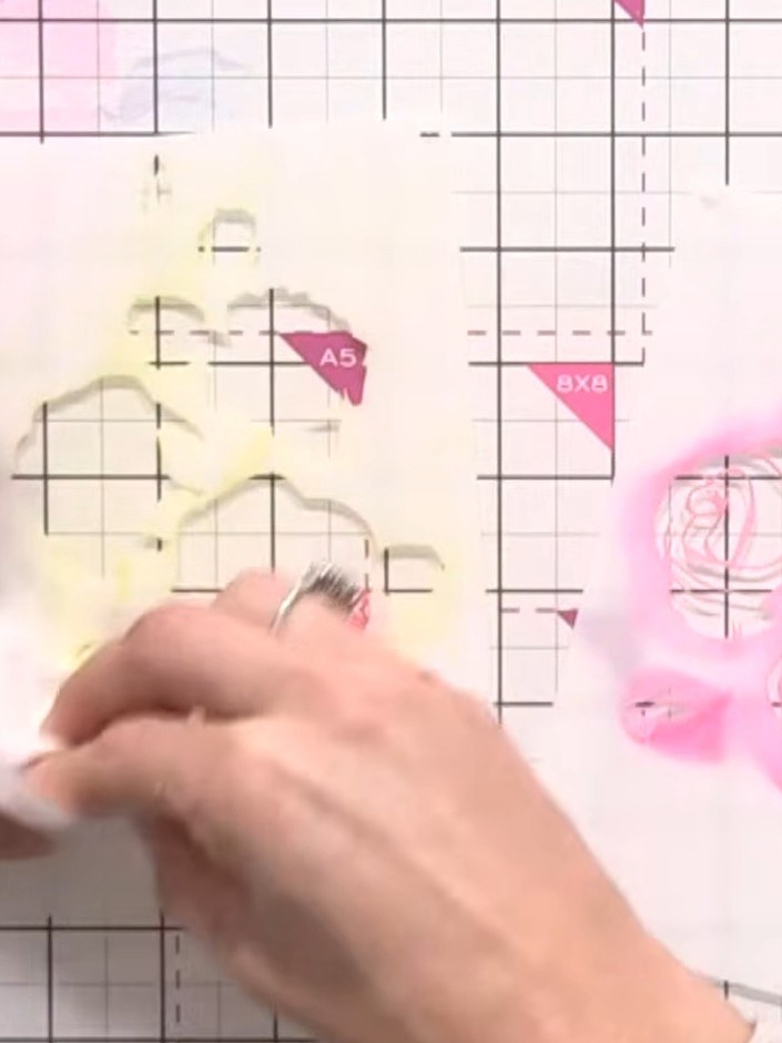 Step 1: Clean your stencils thoroughly with a baby wipe to remove any previous ink colours before starting your projec