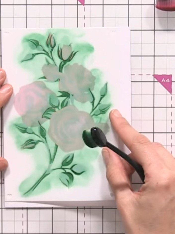 Step 8: Allow the card to dry completely. Once dry, you can add a sentiment or decorative element to finish your rose 