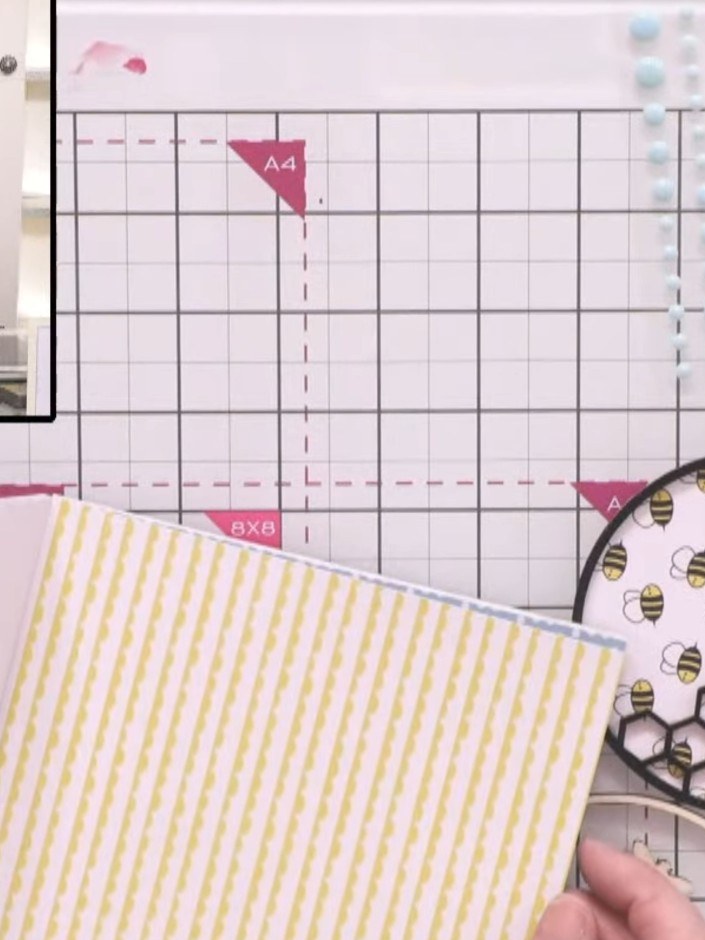 Step 2: Select coordinating patterned paper from the paper pad. Cut pieces to cover the front panels of the gatefold c