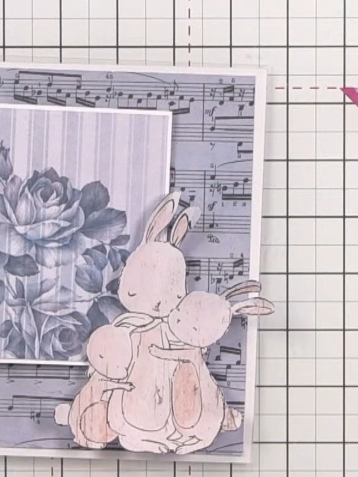 Interactive Acetate Window Card with Stamped Bunnies - the finished project
