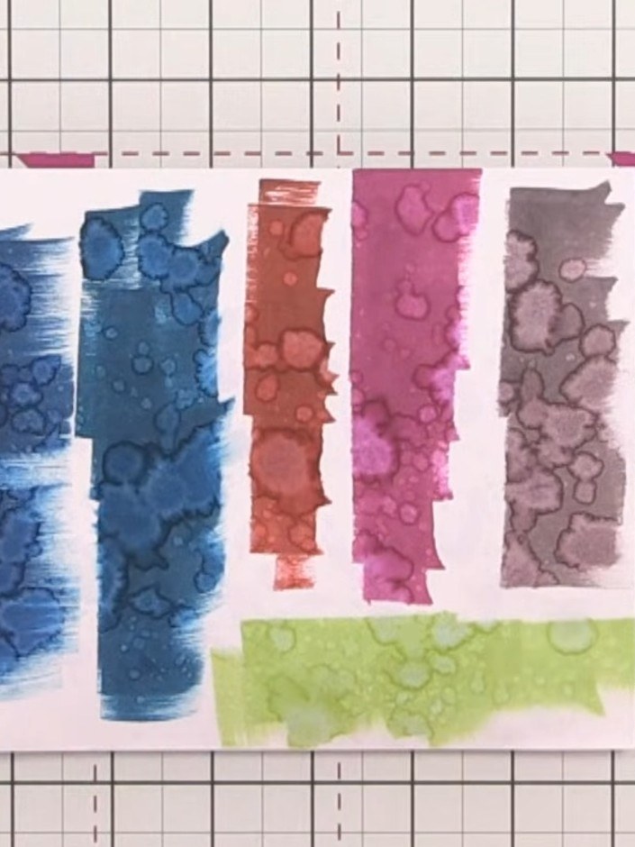 Watercolour Background with Reactive Ink Pads - the finished project
