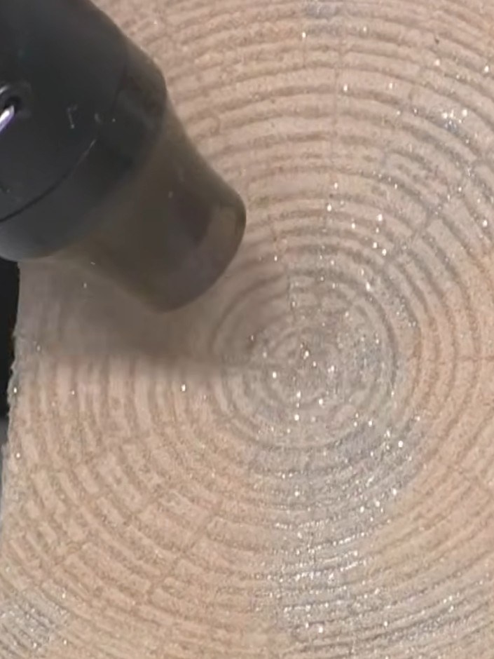 Step 8: Heat-set all the embossing powder using a heat gun, keeping the gun moving continuously to avoid warping the c