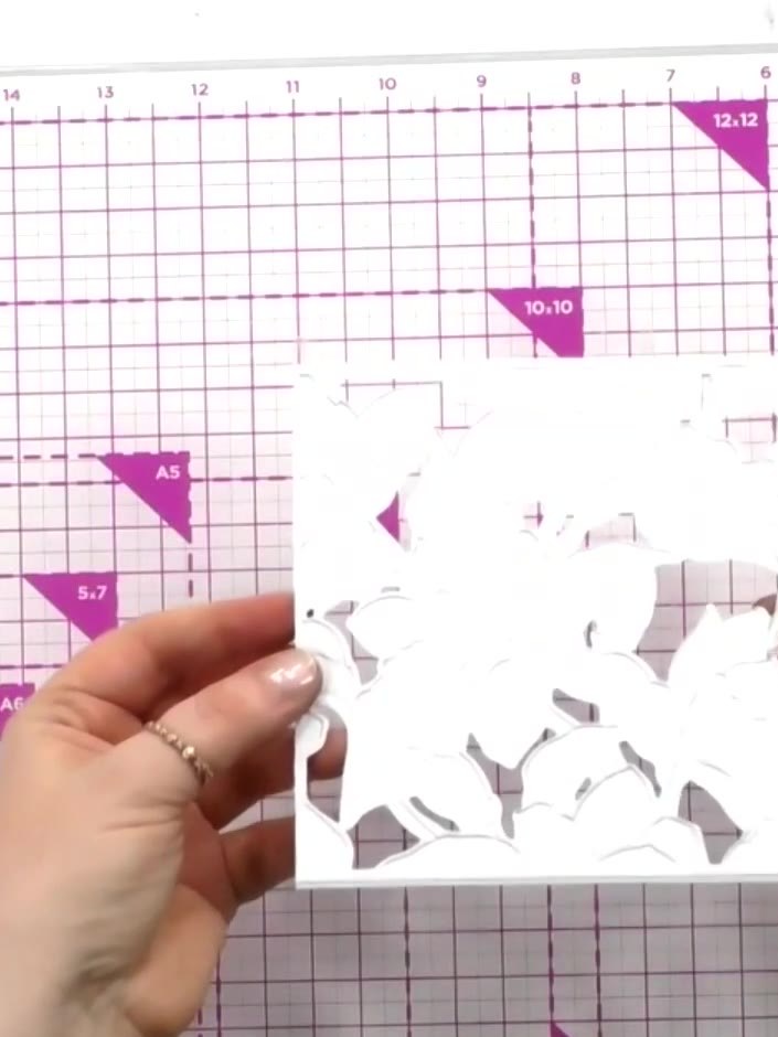 Step 11: Run the stencil through your die-cutting machine to emboss from the back for better definition. This will crea