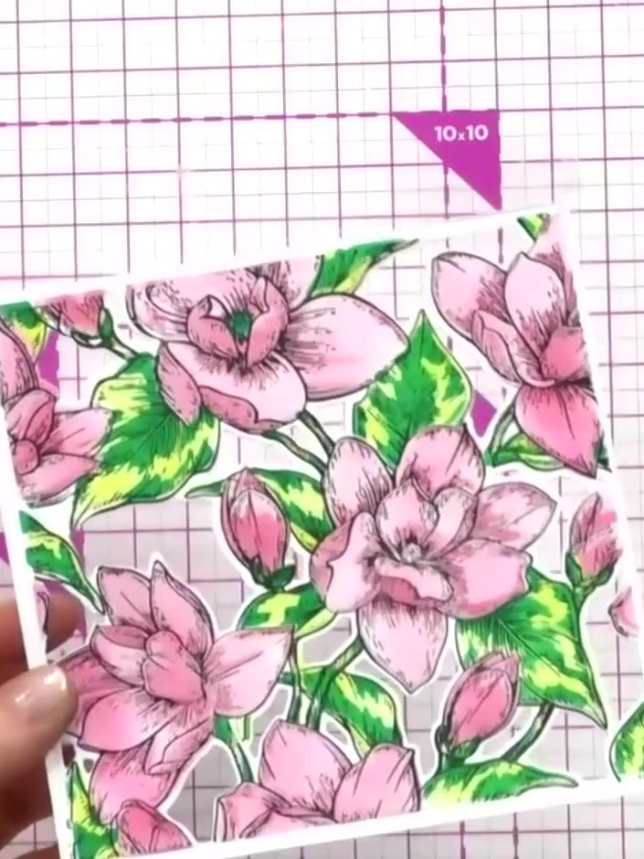 Quattro Di Magnolia Layered Floral Card - the finished project