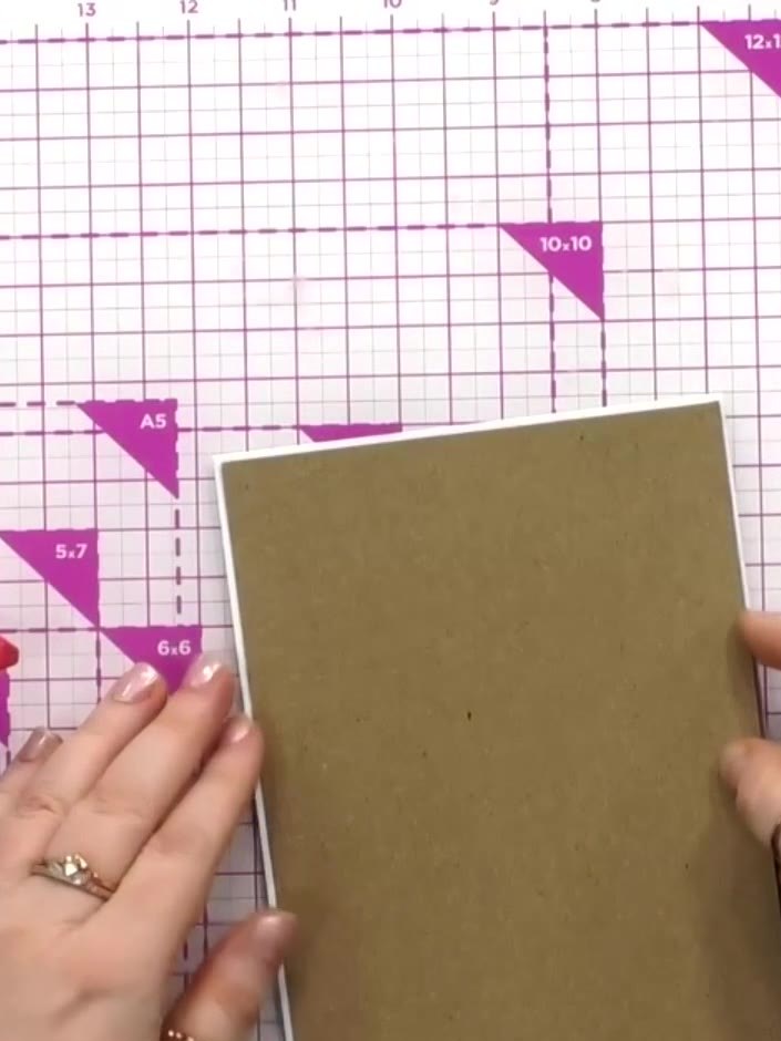 Step 1: Take one of the tent-fold card bases from the kit. The card base is kraft brown in colour.