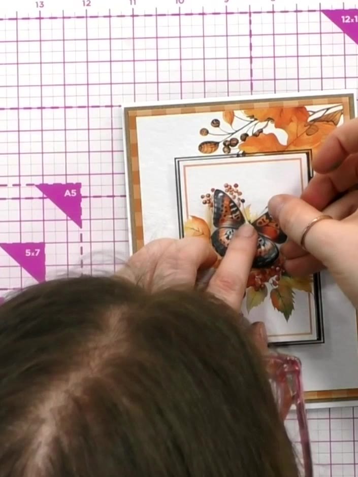 Step 10: Die-cut or hand-cut a sentiment from the included designs. Position the sentiment on your card as desired.