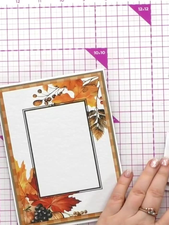 Step 7: Place a foam pad in the centre of the ATC topper to prevent the middle from dipping when adhered to the card.