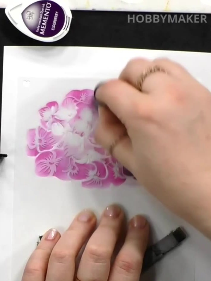 Step 7: Die-cut the stencilled floral design using the coordinating die. This will create a separate element that can 