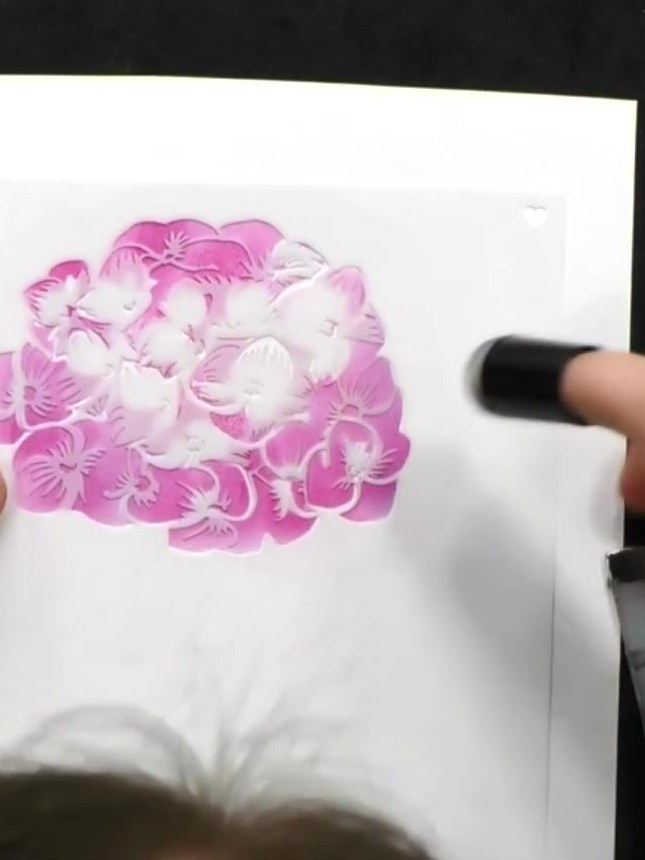 Floral Fusion Stencil and Die Card - the finished project