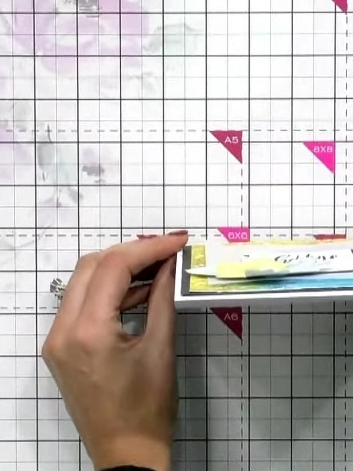 Step 4: Stamp the sentiment onto the card using black ink. Position the stamp carefully on the card front and press fi