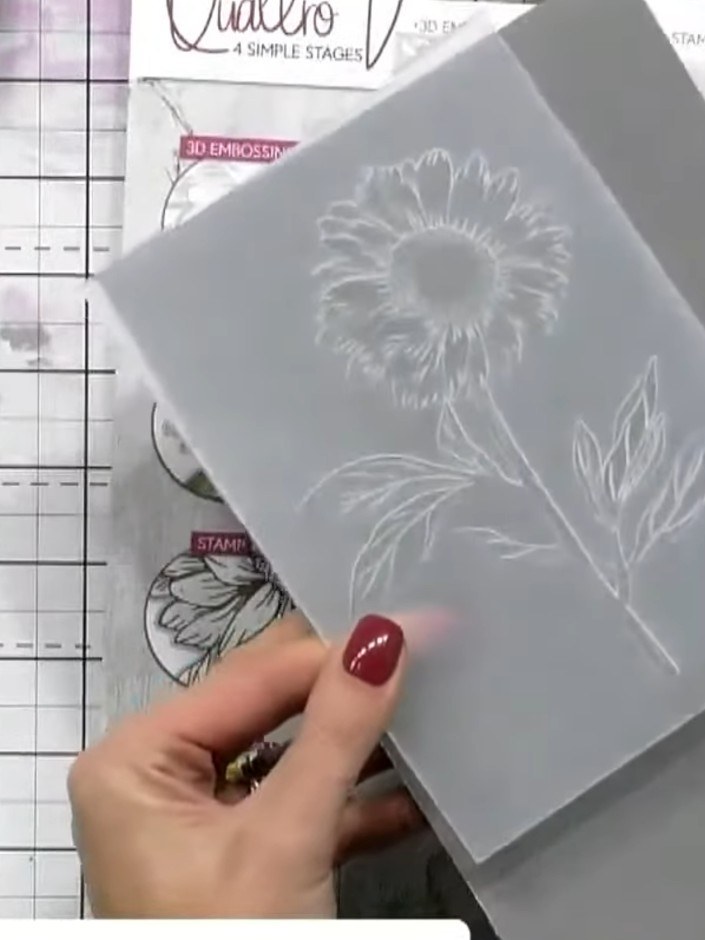 Step 1: Place stencil number one onto white cardstock, ensuring the number marking is at the top left and faces you. T