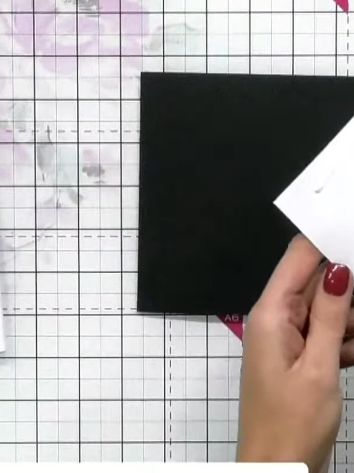 Step 4: Stamp a sentiment onto the white vellum using black ink. Position the stamp carefully on the vellum and press 