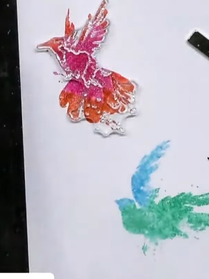 Step 6: Clean the stamp thoroughly to remove all ink residue. Allow the first stamped layer on your card to dry comple