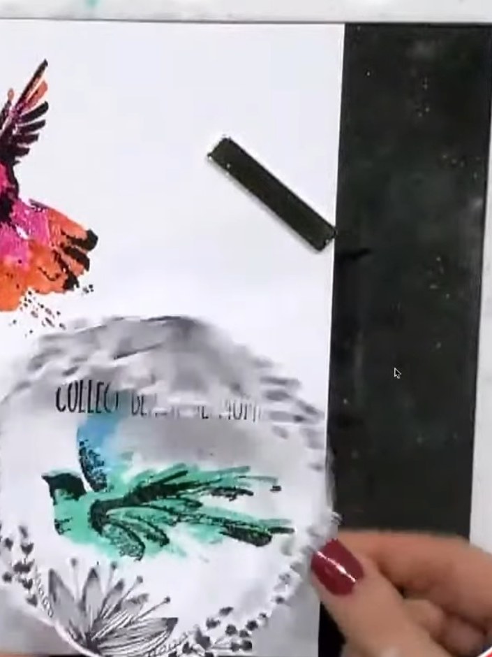Step 9: Stamp one of the coordinating sentiments in black ink onto the card to complete your design. Position the sent