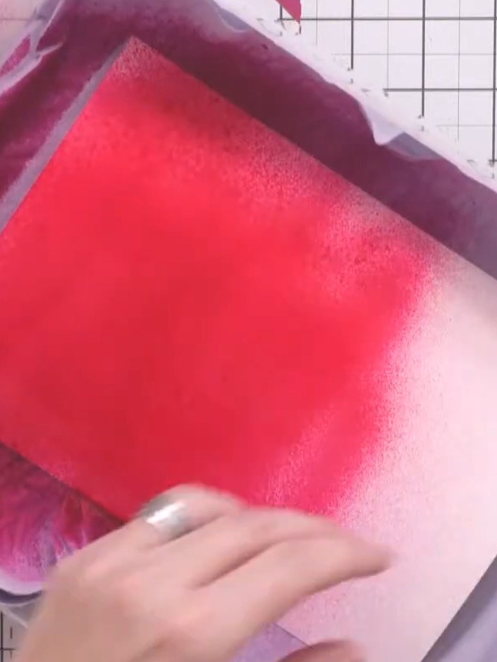 Step 1: Mist a piece of white watercolour cardstock with water to keep the surface fluid for blending.