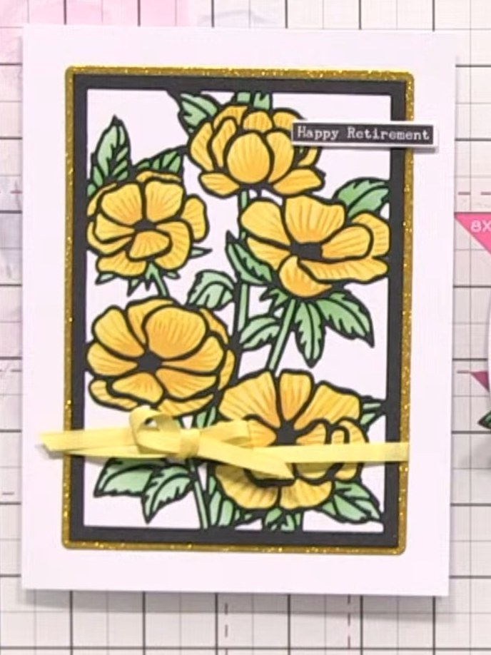 Beautiful Buttercups Layered Flower Card with Oval Die-Cut - the finished project