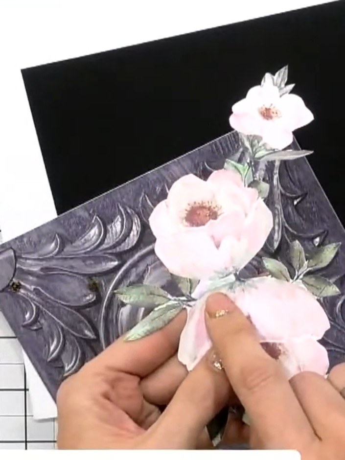 Step 1: Select a coordinating patterned paper from the collection. Fold it in half to create your card base, ensuring 