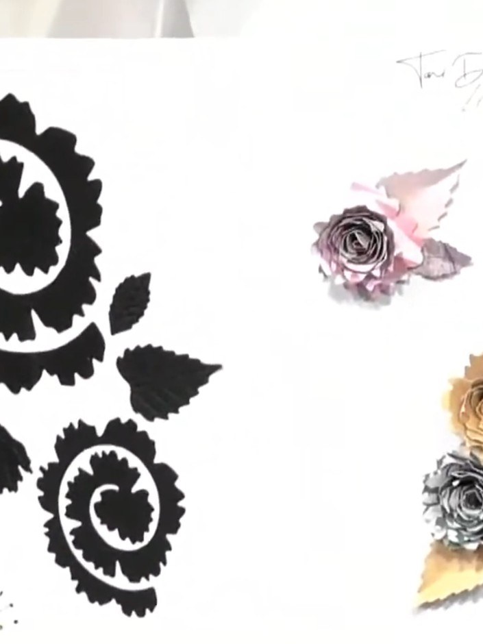 Rolled Paper Flowers and Leaves - the finished project