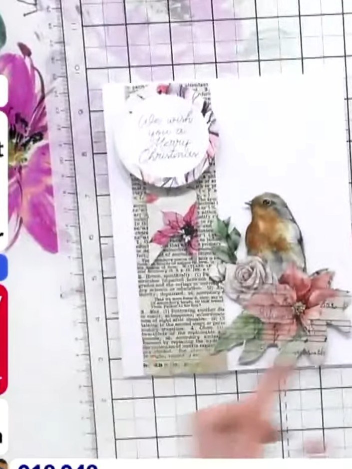 Step 8: Adhere the sentiment circle to the top of the card using foam pads or adhesive to complete your robin Christma