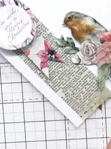 Simple Robin Fussy-Cut Christmas Card - the finished project