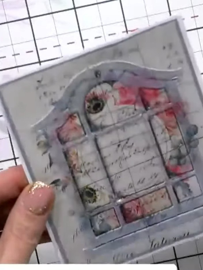 Embossed Window Card with Pencil Shading - the finished project