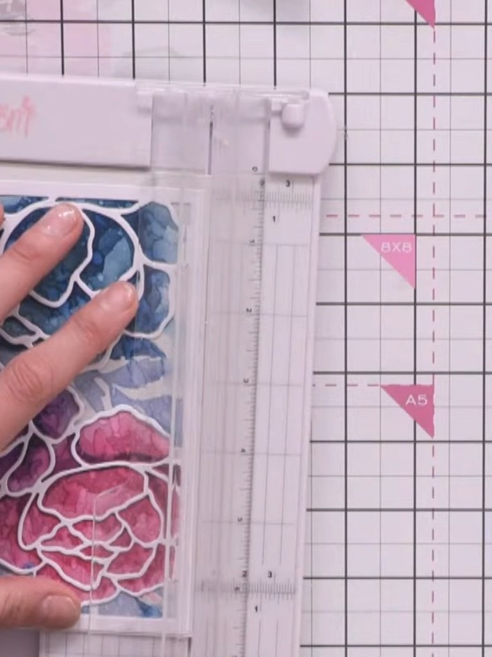 Step 8: Apply 3D foam pads to the back of your layered peony artwork. Position and adhere the artwork onto the lid of 