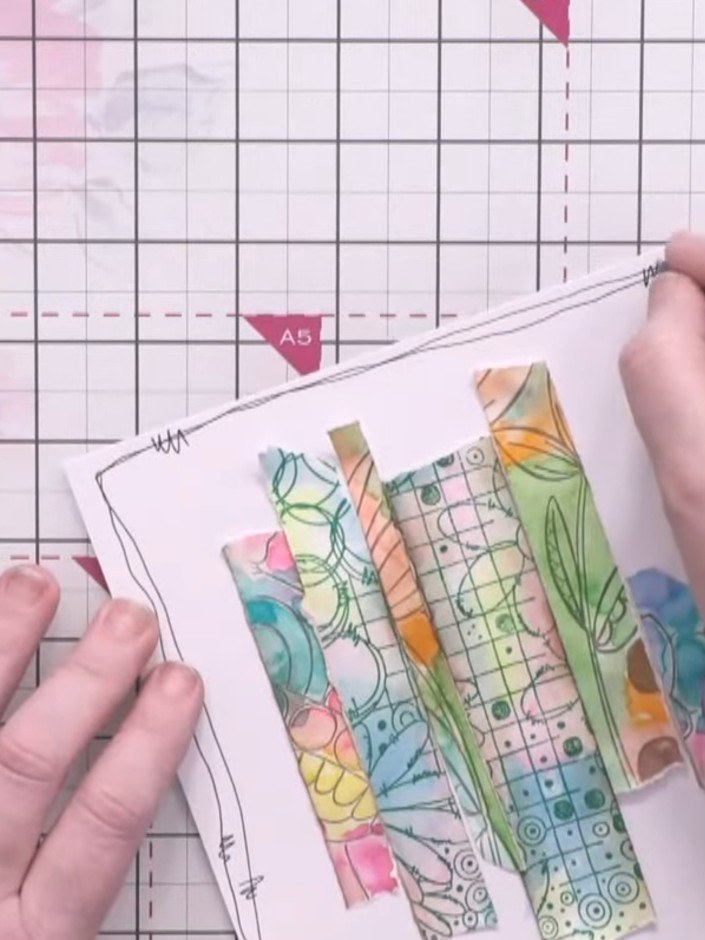 Biglietto con fustella Wish e dettagli disegnati a mano - il progetto finito