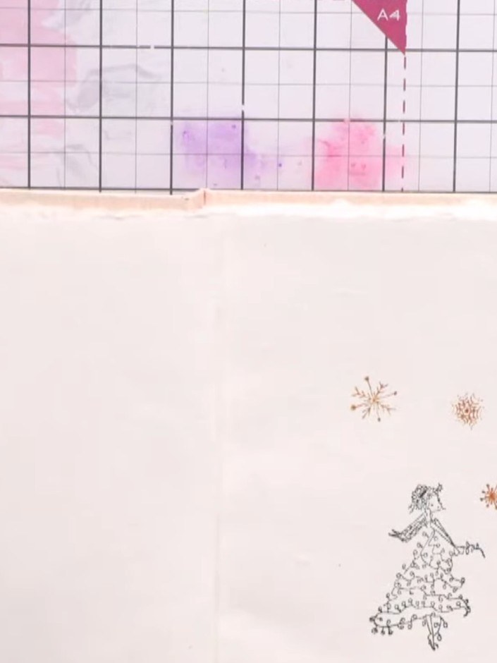 Stap 4: Lift the stamp away carefully to reveal the stamped fairy image on the journal page. The stamped design should