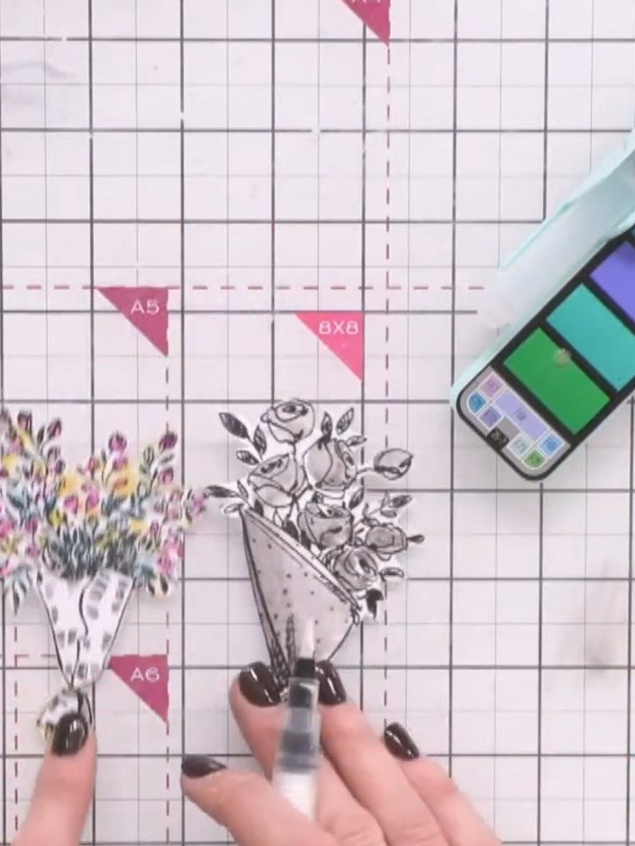 Passo 8: Add a sentiment stamp to your card. Use a Sparkle pen to add decorative details and embellishments to the stam