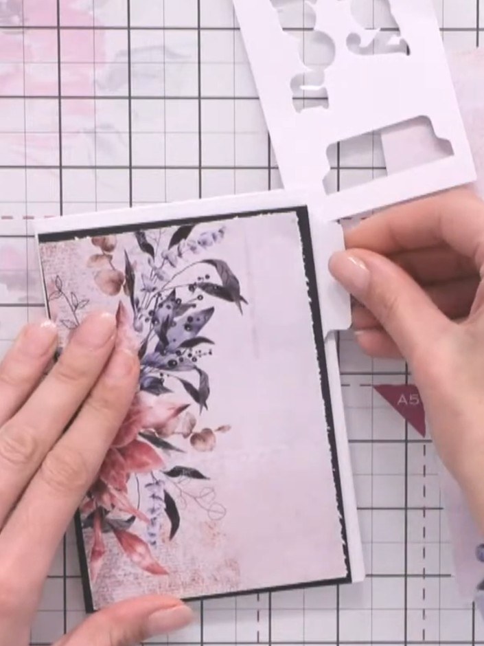 Step 8: Layer the black sentiment piece onto the white sentiment piece to create dimension and contrast.