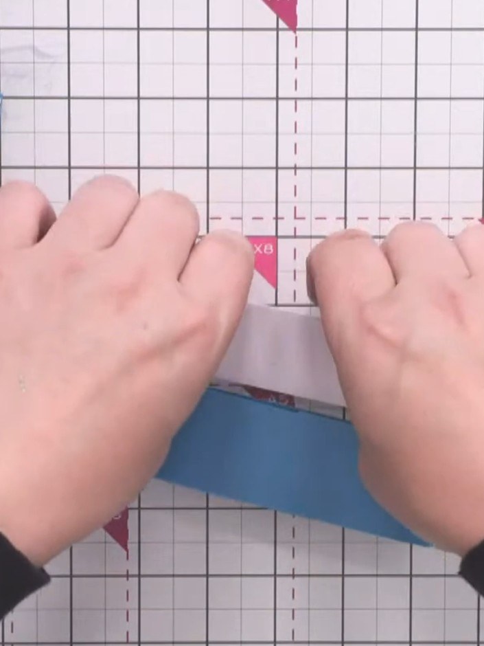 Step 9: Stamp a second smaller sentiment bubble on the opposite side of the belly band for balance.