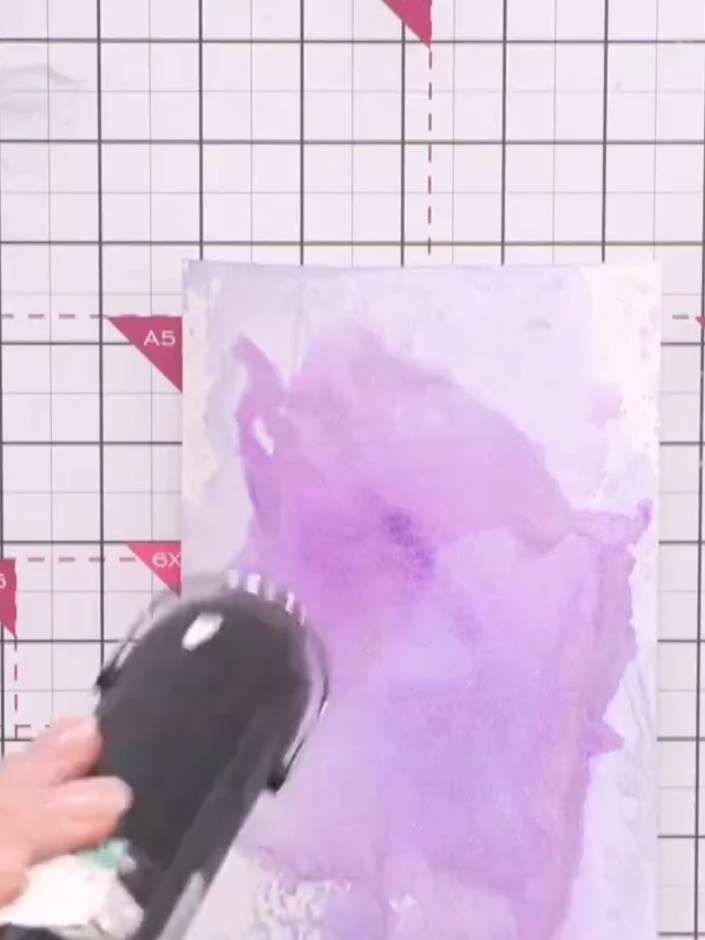 Step 5: Position stencil number one in the centre of your cardstock. Hold it in place using magnets on the corners to 