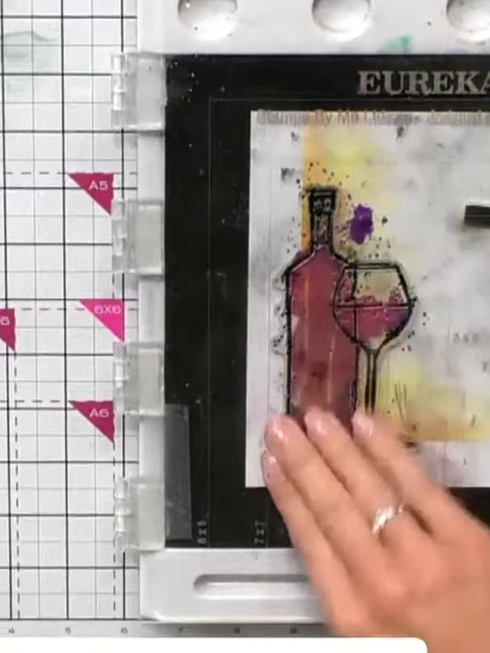 Step 10: Add white gel pen highlights to the wine glass and bottle to create sparkle and dimension. Focus on areas wher