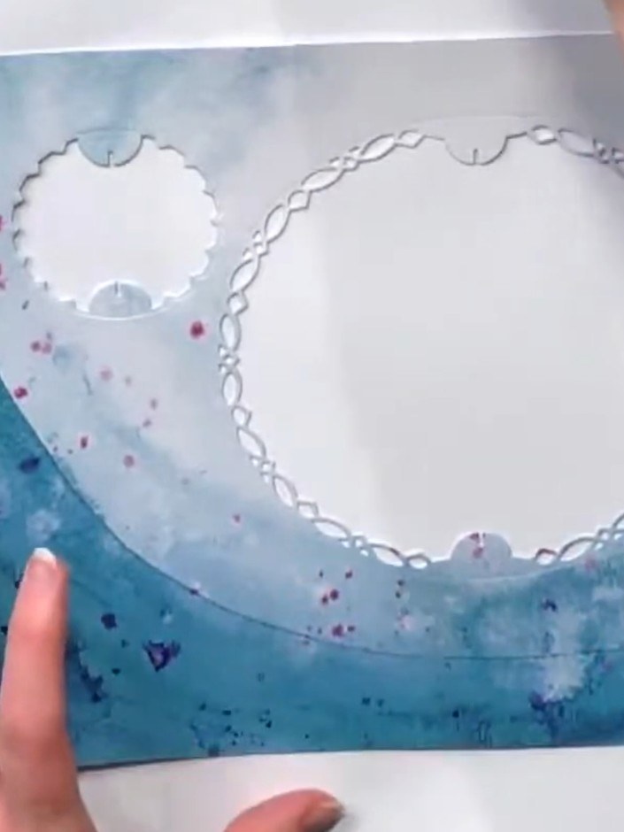 Step 2: Back the floral patterned card with another sheet of cardstock to create a sturdy 400 GSM base. This provides 