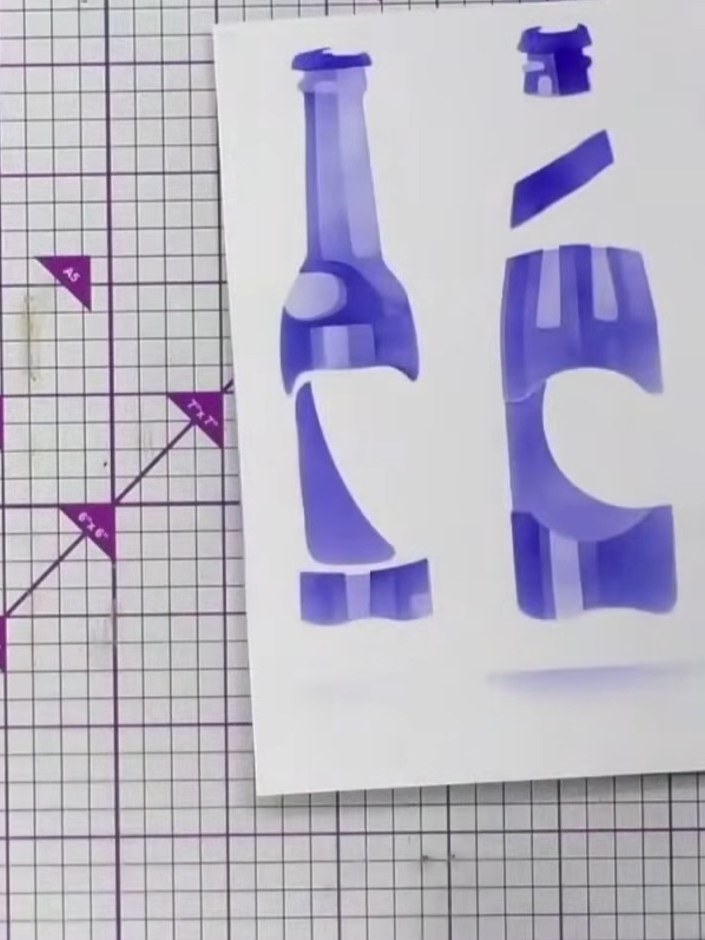 Step 5: Stamp the beer bottle design a second time over the first impression to ensure all the details are clear and c